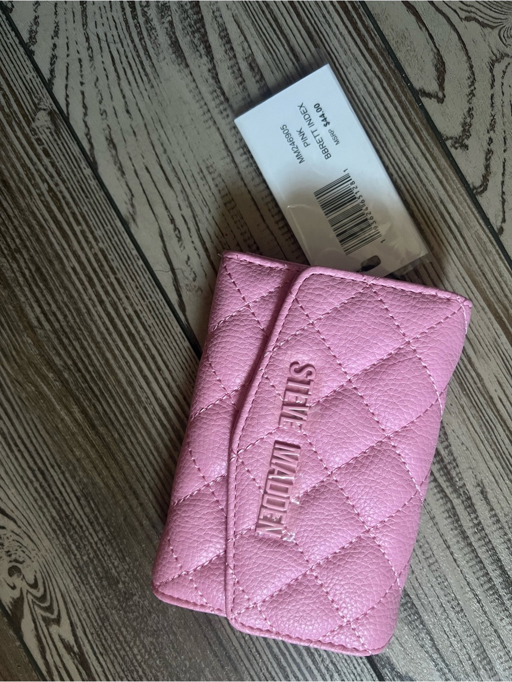 Steve Madden Pink Quilted Card Holder Wallet